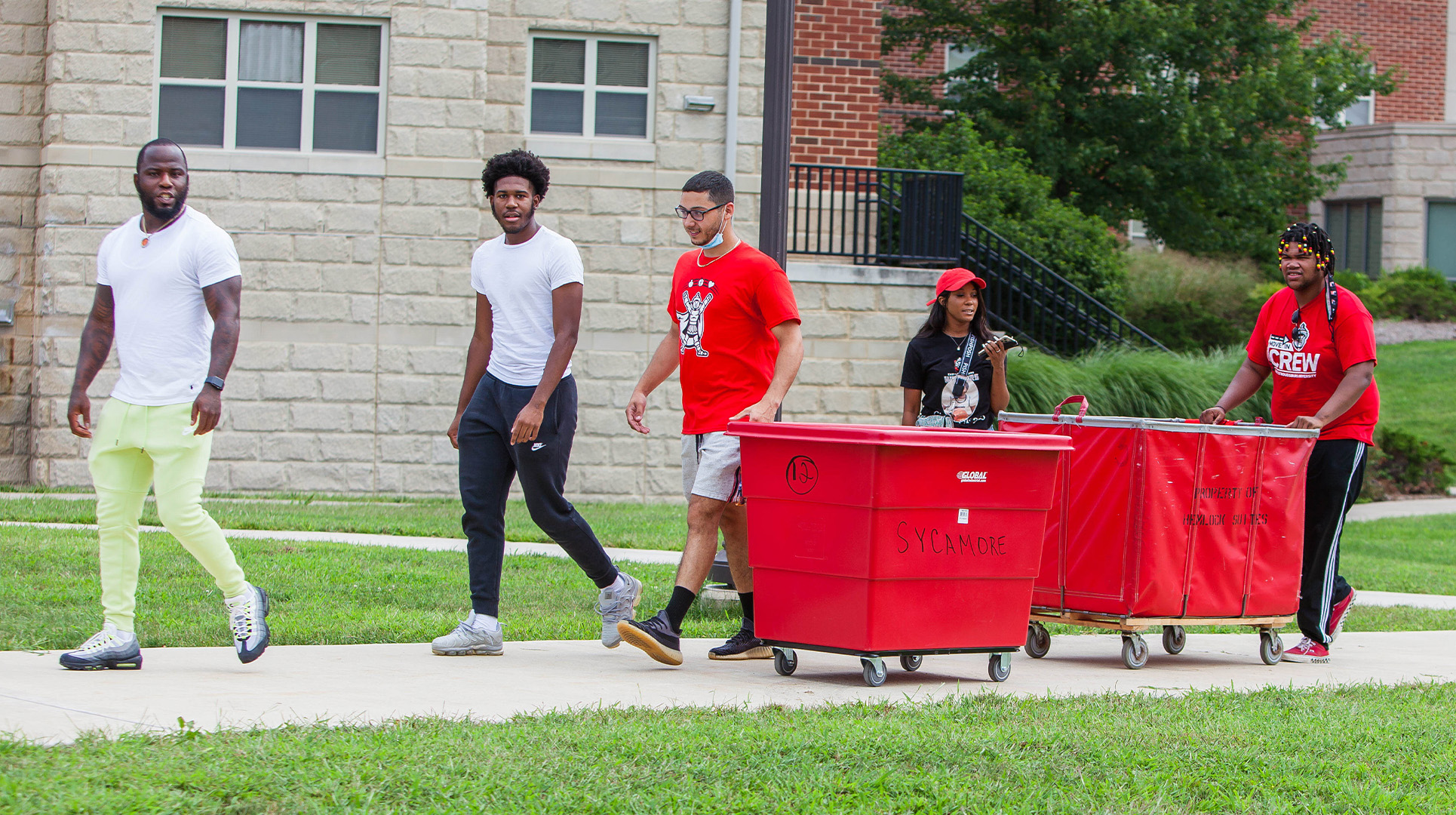 Students moving into dorm
