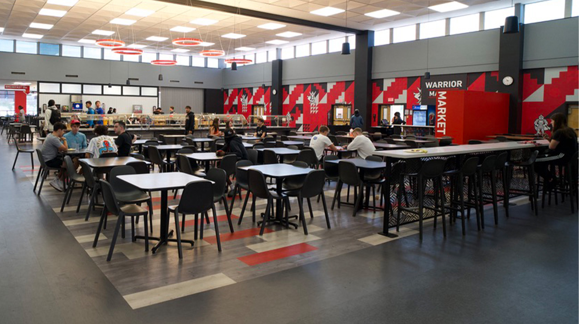 Students at dining hall