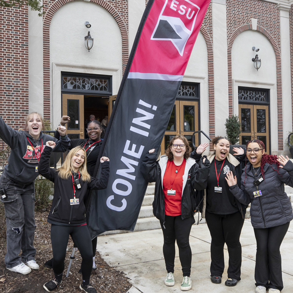 Students standing outside Ableoff
