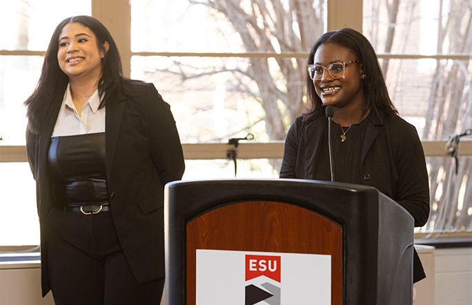 Students giving a speech