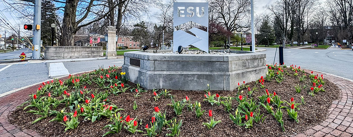 front entrance to campus